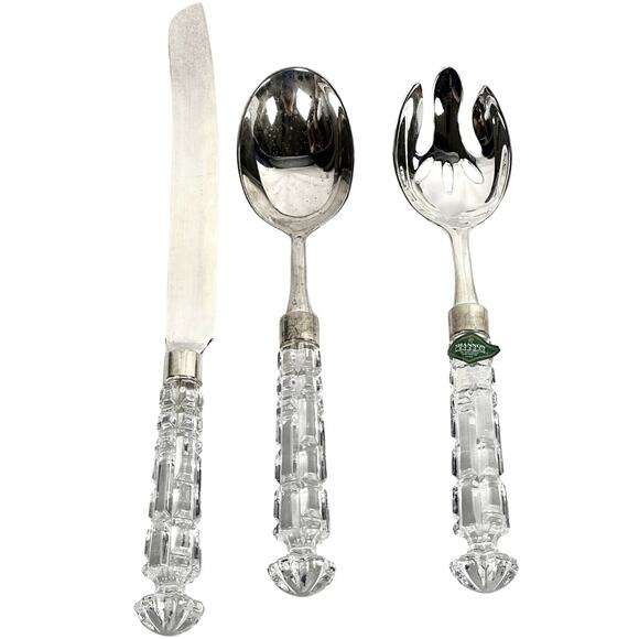 Shannon Crystal Designs of Ireland 5-PC Crystal and Silver Elegant Serving Set - Picture 2 of 11